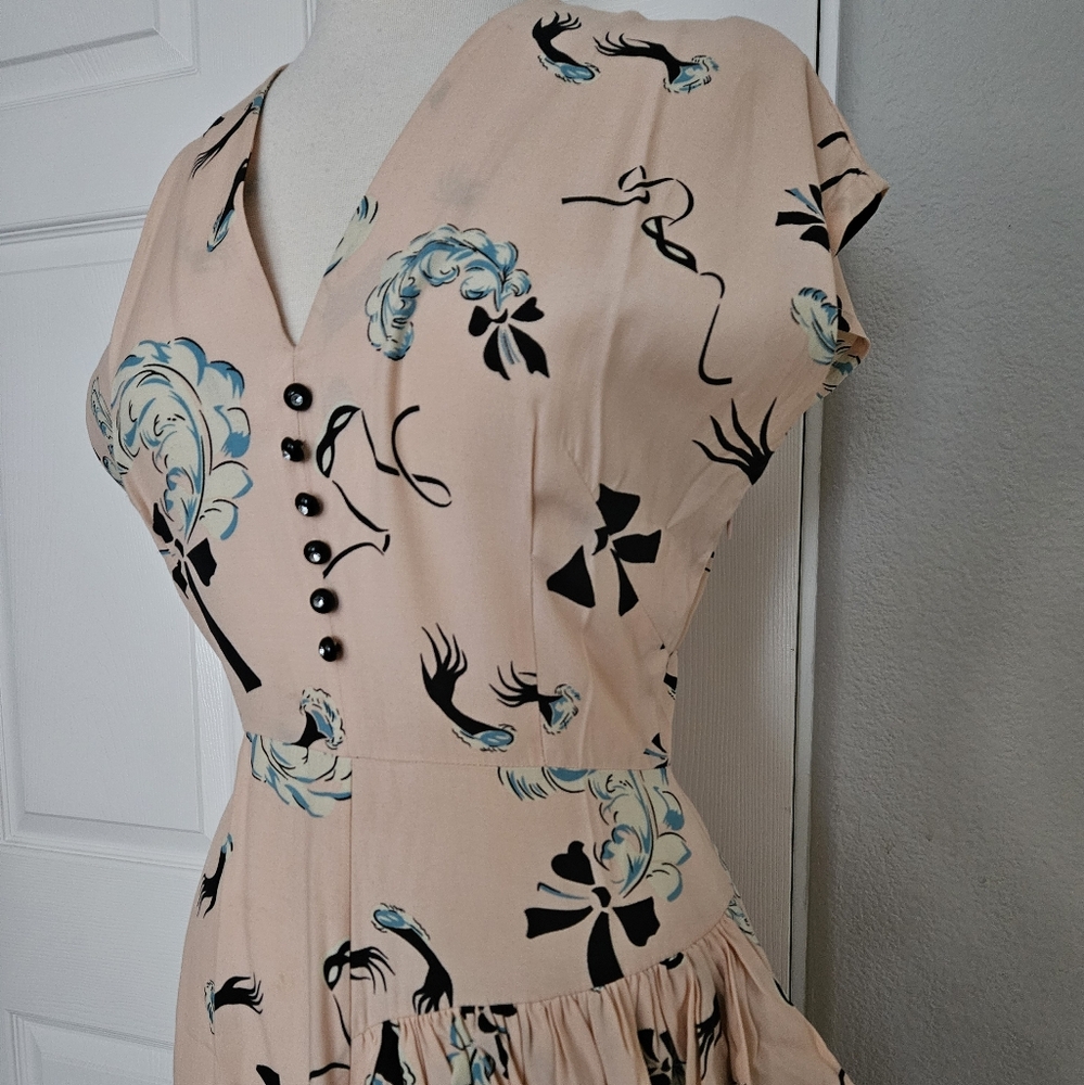 Rare Trashy Diva Slap and Tickle Pink Rayon Dress - Picture 3 of 13